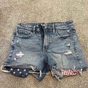 Old Navy High Rise OG Patriotic Jean Shorts